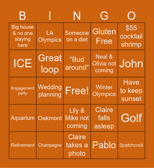 THANKSGIVING 2025 Bingo Card