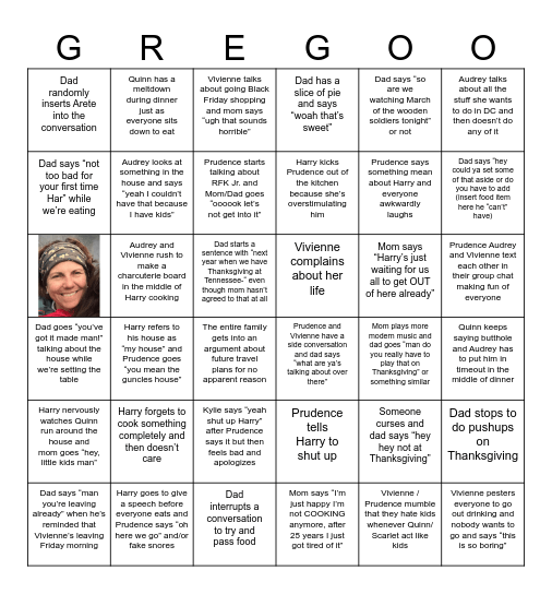 Thanksgiving Bingo Card