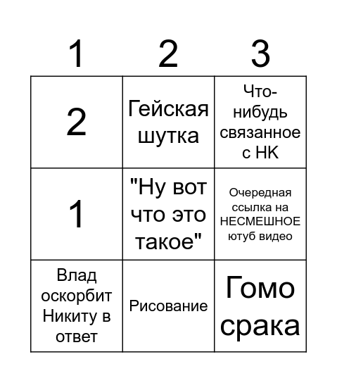 Танцы В Отребье Bingo Card
