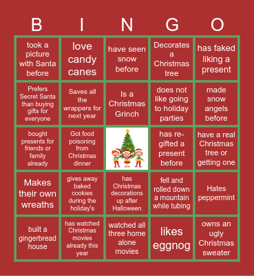 PLMS Holiday Bingo Card