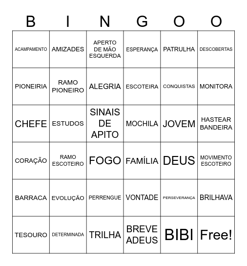 BINGO BIBI Bingo Card