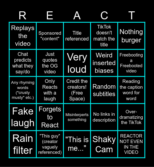 Sssniperwolf Bbbingo Card
