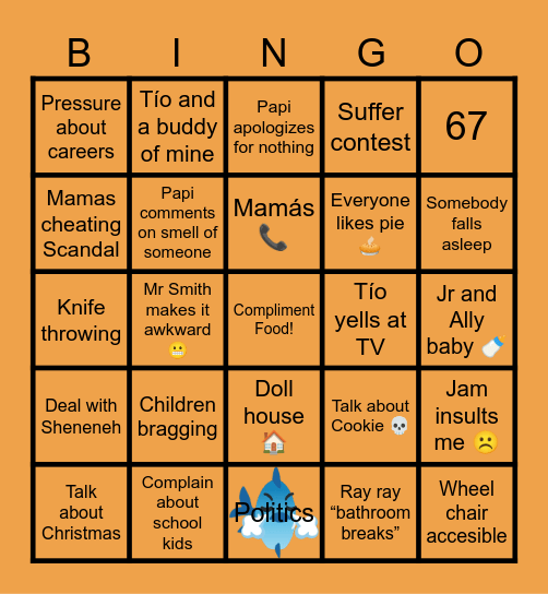 Thanksgiving Bingo Card