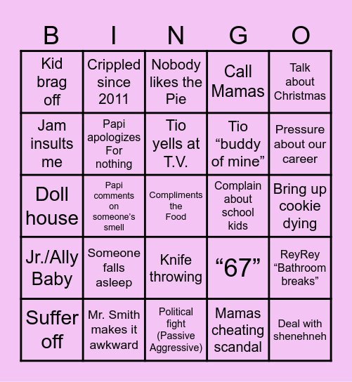 Thanksgiving bingo Card
