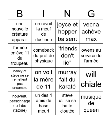 Stranger Things S5 Bingo Card