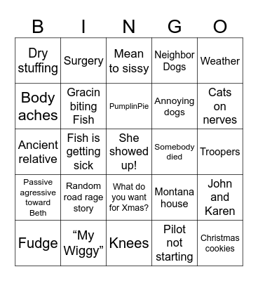 Thanksgiving 2025 Bingo Card