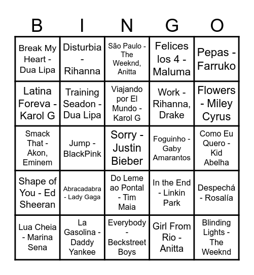 El Misti Bingo Musical Bingo Card