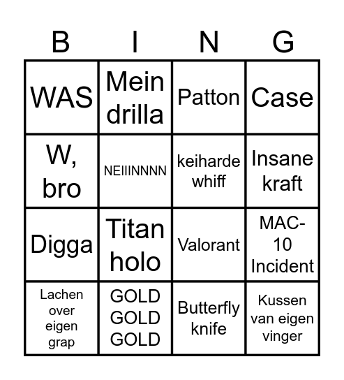 Ohne-pixel stream bingo Card