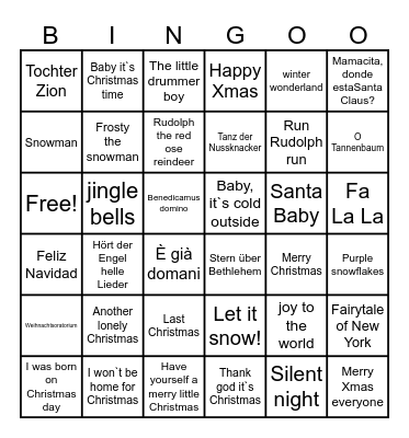 WeihnachtsBingo Card
