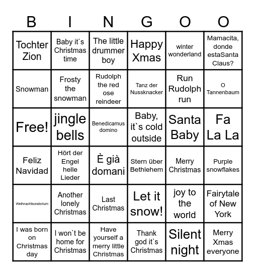 WeihnachtsBingo Card