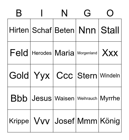 Weihnachtsbingo Card