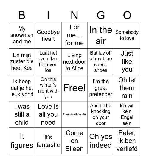 S4Y doorzingers Bingo Card