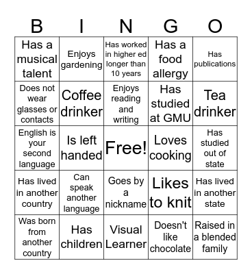 Business Foundations Bingo Card