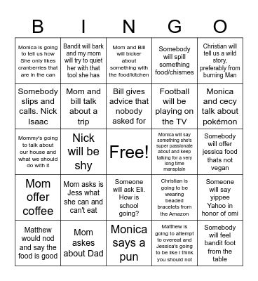 Thanksgiving Bingo Card