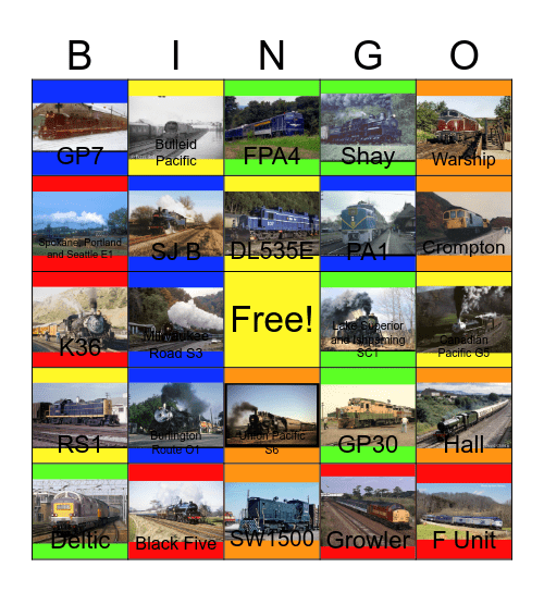 Railroads that I would like to visit that were open during the Holiday Season before Christmas Day Bingo Card