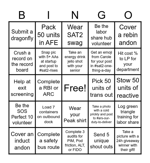 Cyber Monday Bingo Card
