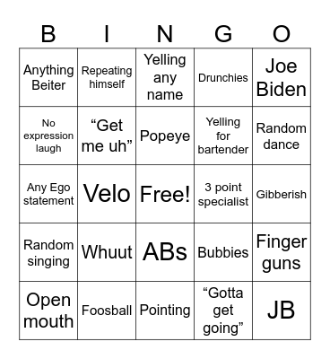 Thanksgiving Brett Bingo Card