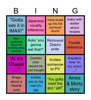 Gabe TDay Table Bin go Bingo Card