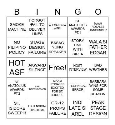 CARD MONTH CULMINATING Bingo Card