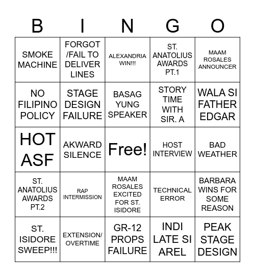 CARD MONTH CULMINATING Bingo Card