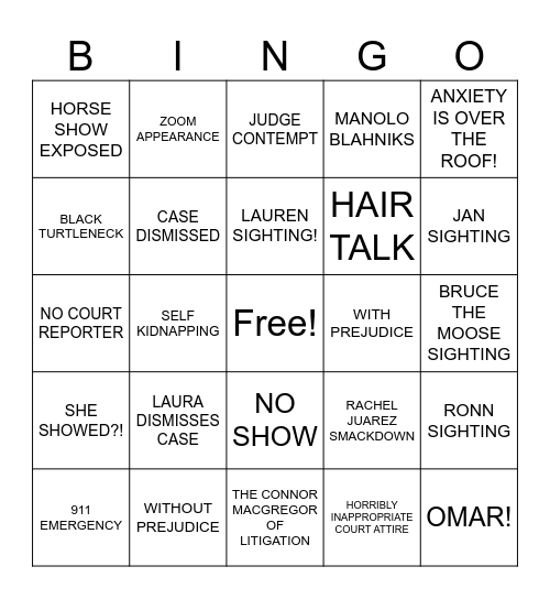TONSIL TWINS Bingo Card