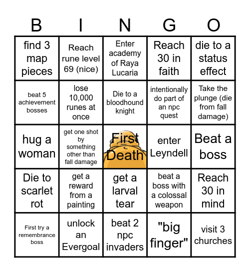 Hack’Em Off Asimov’s Elden Ring Marathon Bingo Extravaganza Bingo Card