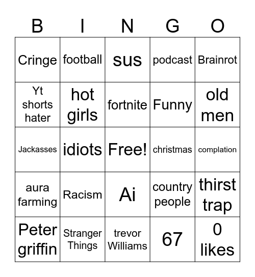 Insta/snap reel bingo card Bingo Card