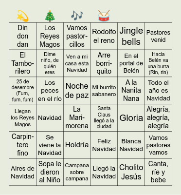 Bingo navideño FCOM Bingo Card