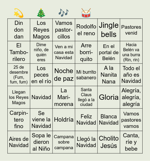 Bingo navideño FCOM Bingo Card