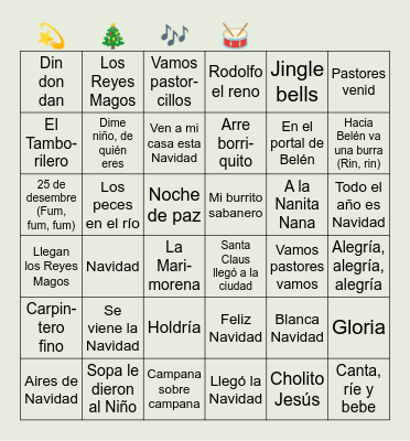 Bingo navideño FCOM Bingo Card