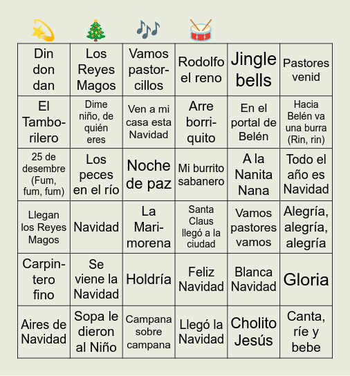 Bingo navideño FCOM Bingo Card