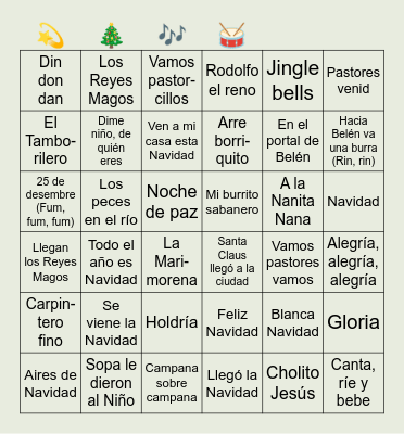 Bingo navideño FCOM Bingo Card