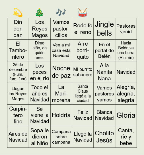 Bingo navideño FCOM Bingo Card