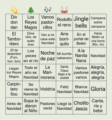 Bingo navideño FCOM Bingo Card