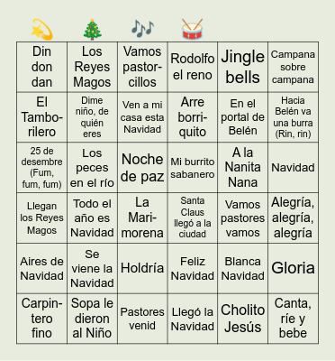 Bingo navideño FCOM Bingo Card