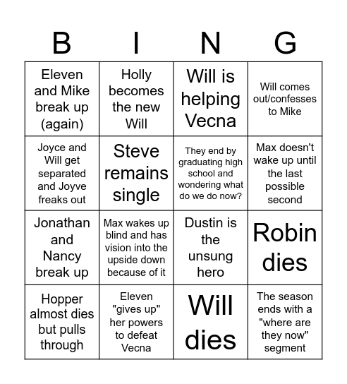 S5 Bingo Card
