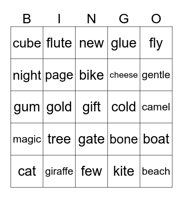 Phonics Review Bingo Card