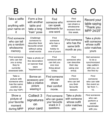 Appternoon 24/25 Bingo Card