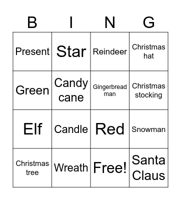 Christmas Bingo Card