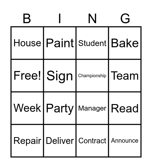 Passive voice Bingo Card