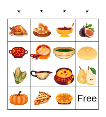 Thanksgiving Bingo Card