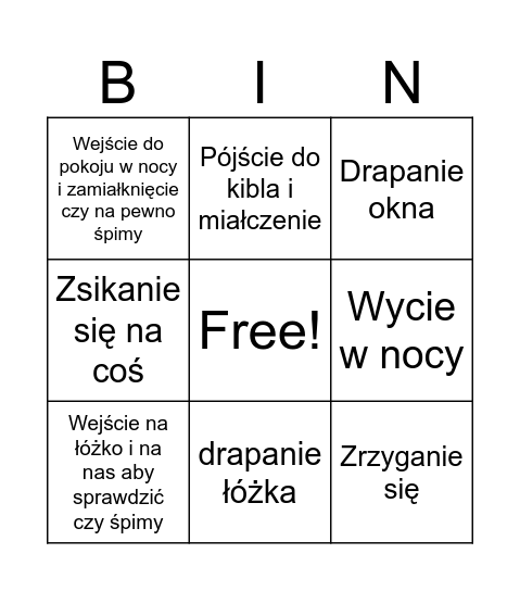 Sztajkowe bingo Card