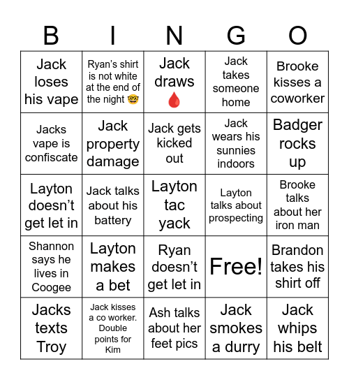B4 bingo Card