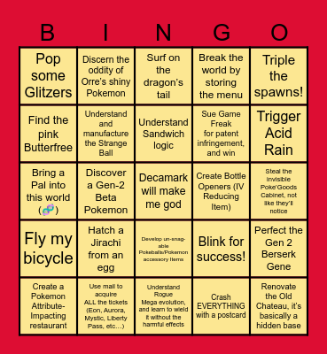No One Asked for This but HERE IT IS!!1! Bingo Card