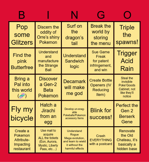 No One Asked for This but HERE IT IS!!1! Bingo Card