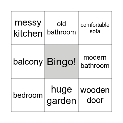 Parts of the house Bingo Card