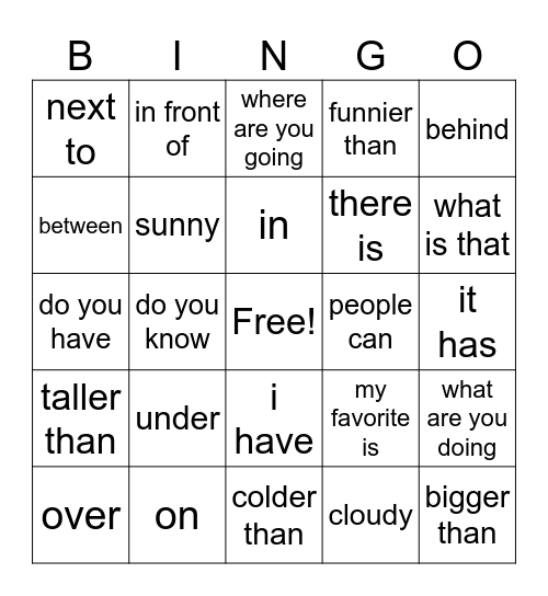 Review Bingo Card