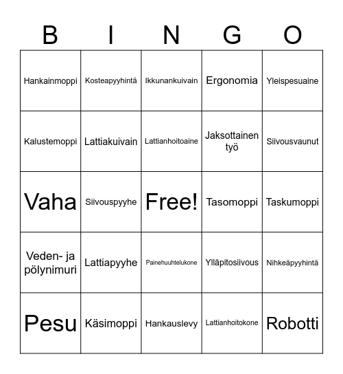 TOHU Bingo Card