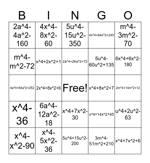 Eli & Alex's Bingo Card