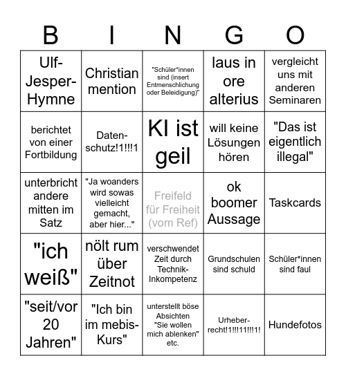 Birgo Bingo Card